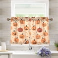 thumbnail image 1 of Yayeee Kitchen Curtains Light Filtering 27"x36" Rod Pocket Short Cafe Window Panel, Colorful Halloween Pumpkin Pattern, 1 of 7