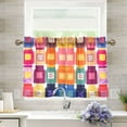 thumbnail image 1 of Yayeee Kitchen Curtains Tier Pair Light Filtering 27"x36" Rod Pocket Short Cafe Window Panel, Colorful Jars, 1 of 7