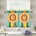 thumbnail image 1 of Yayeee Kitchen Curtains Tier Pair Light Filtering 27"x36" Rod Pocket Short Cafe Window Panel, Colorful Stripes, 1 of 7