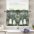 thumbnail image 1 of Yayeee Kitchen Curtains Tier Pair Light Filtering 27"x36" Rod Pocket Short Cafe Window Panel, Cute Ghosts Playing, 1 of 7