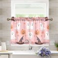 thumbnail image 1 of Yayeee Kitchen Curtains Tier Pair Light Filtering 27"x36" Rod Pocket Short Cafe Window Panel, Cute Pink Halloween, 1 of 7