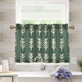 thumbnail image 1 of Yayeee Kitchen Curtains Tier Pair Light Filtering 27"x36" Rod Pocket Short Cafe Window Panel, Dark Green Leaves, 1 of 7