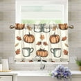 thumbnail image 1 of Yayeee Kitchen Curtains Tier Pair Light Filtering 27"x36" Rod Pocket Short Cafe Window Panel, Fall Leaves, 1 of 7