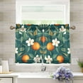 thumbnail image 1 of Yayeee Kitchen Curtains Tier Pair Light Filtering 27"x36" Rod Pocket Short Cafe Window Panel, Floral Orange Pattern, 1 of 7
