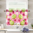 thumbnail image 1 of Yayeee Kitchen Curtains Tier Pair Light Filtering 27"x36" Rod Pocket Short Cafe Window Panel, Floral Raspberries, 1 of 7