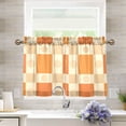 thumbnail image 1 of Yayeee Kitchen Curtains Tier Pair Light Filtering 27"x36" Rod Pocket Short Cafe Window Panel, Geometric Pattern, 1 of 7