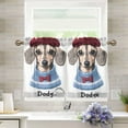 thumbnail image 1 of Yayeee Kitchen Curtains Tier Pair Light Filtering 27"x36" Rod Pocket Short Cafe Window Panel, Gray Cute Dog Artist, 1 of 7