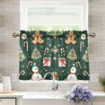 thumbnail image 1 of Yayeee Kitchen Curtains Light Filtering 27"x36" Rod Pocket Short Cafe Window Panel, Green Christmas Trees, 1 of 7