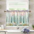thumbnail image 1 of Yayeee Kitchen Curtains Light Filtering 27"x36" Rod Pocket Short Cafe Window Panel, Green Deer, 1 of 7