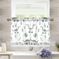 thumbnail image 1 of Yayeee Kitchen Curtains Tier Pair Light Filtering 27"x36" Rod Pocket Short Cafe Window Panel, Green Dinosaur Pattern, 1 of 7