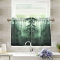 thumbnail image 1 of Yayeee Kitchen Curtains Tier Pair Light Filtering 27"x36" Rod Pocket Short Cafe Window Panel, Green Forest, 1 of 7