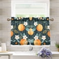 thumbnail image 1 of Yayeee Kitchen Curtains Tier Pair Light Filtering 27"x36" Rod Pocket Short Cafe Window Panel, Green Oranges, 1 of 7