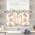 thumbnail image 1 of Yayeee Kitchen Curtains Tier Pair Light Filtering 27"x36" Rod Pocket Short Cafe Window Panel, Green Watercolor Seashells, 1 of 7