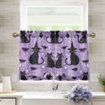 thumbnail image 1 of Yayeee Kitchen Curtains Light Filtering 27"x36" Rod Pocket Short Cafe Window Panel, Halloween Cats, 1 of 7