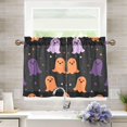 thumbnail image 1 of Yayeee Kitchen Curtains Light Filtering 27"x36" Rod Pocket Short Cafe Window Panel, Halloween Orange Ghosts, 1 of 7