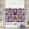 thumbnail image 1 of Yayeee Kitchen Curtains Tier Pair Light Filtering 27"x36" Rod Pocket Short Cafe Window Panel, Halloween Pumpkin, 1 of 7
