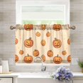 thumbnail image 1 of Yayeee Kitchen Curtains Tier Pair Light Filtering 27"x36" Rod Pocket Short Cafe Window Panel, Halloween Pumpkins Pattern, 1 of 7