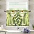 thumbnail image 1 of Yayeee Kitchen Curtains Light Filtering 27"x36" Rod Pocket Short Cafe Window Panel, Light Green Martini, 1 of 7