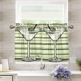 thumbnail image 1 of Yayeee Kitchen Curtains Tier Pair Light Filtering 27"x36" Rod Pocket Short Cafe Window Panel, Martini Glass, 1 of 7