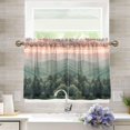 thumbnail image 1 of Yayeee Kitchen Curtains Tier Pair Light Filtering 27"x36" Rod Pocket Short Cafe Window Panel, Mountains at Dawn, 1 of 7