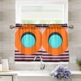 thumbnail image 1 of Yayeee Kitchen Curtains Tier Pair Light Filtering 27"x36" Rod Pocket Short Cafe Window Panel, Orange Circle, 1 of 7