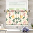 thumbnail image 1 of Yayeee Kitchen Curtains Light Filtering 27"x36" Rod Pocket Short Cafe Window Panel, Pastel Pink Stars, 1 of 7