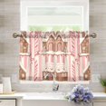 thumbnail image 1 of Yayeee Kitchen Curtains Light Filtering 27"x36" Rod Pocket Short Cafe Window Panel, Pink Candy House, 1 of 7