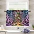 thumbnail image 1 of Yayeee Kitchen Curtains Tier Pair Light Filtering 27"x36" Rod Pocket Short Cafe Window Panel, Pink Wavy Plaid, 1 of 7