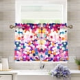 thumbnail image 1 of Yayeee Kitchen Curtains Tier Pair Light Filtering 27"x36" Rod Pocket Short Cafe Window Panel, Purple Colorful Circles, 1 of 7