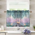 thumbnail image 1 of Yayeee Kitchen Curtains Tier Pair Light Filtering 27"x36" Rod Pocket Short Cafe Window Panel, Purple Forest Scene, 1 of 7