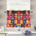 thumbnail image 1 of Yayeee Kitchen Curtains Tier Pair Light Filtering 27"x36" Rod Pocket Short Cafe Window Panel, Purple Jar, 1 of 7