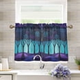 thumbnail image 1 of Yayeee Kitchen Curtains Tier Pair Light Filtering 27"x36" Rod Pocket Short Cafe Window Panel, Purple Moonlight Forest, 1 of 7