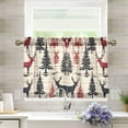 thumbnail image 1 of Yayeee Kitchen Curtains Tier Pair Light Filtering 27"x36" Rod Pocket Short Cafe Window Panel, Red Deer, 1 of 7