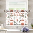 thumbnail image 1 of Yayeee Kitchen Curtains Tier Pair Light Filtering 27"x36" Rod Pocket Short Cafe Window Panel, Red Nordic Christmas, 1 of 7