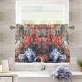 thumbnail image 1 of Yayeee Kitchen Curtains Tier Pair Light Filtering 27"x36" Rod Pocket Short Cafe Window Panel, Red Vibrant Flowers, 1 of 7