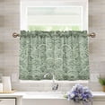 thumbnail image 1 of Yayeee Kitchen Curtains Tier Pair Light Filtering 27"x36" Rod Pocket Short Cafe Window Panel, Retro Green Abstract, 1 of 7