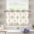 thumbnail image 1 of Yayeee Kitchen Curtains Light Filtering 27"x36" Rod Pocket Short Cafe Window Panel, Retro Green Stars, 1 of 7