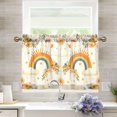 thumbnail image 1 of Yayeee Kitchen Curtains Tier Pair Light Filtering 27"x36" Rod Pocket Short Cafe Window Panel, Retro Rainbow, 1 of 7