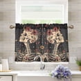 thumbnail image 1 of Yayeee Kitchen Curtains Tier Pair Light Filtering 27"x36" Rod Pocket Short Cafe Window Panel, Skeleton with Flowers Pattern, 1 of 7
