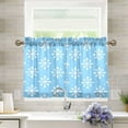 thumbnail image 1 of Yayeee Kitchen Curtains Light Filtering 27"x36" Rod Pocket Short Cafe Window Panel, Snowflake Pattern, 1 of 7