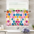 thumbnail image 1 of Yayeee Kitchen Curtains Tier Pair Light Filtering 27"x36" Rod Pocket Short Cafe Window Panel, Watercolor Circles, 1 of 7