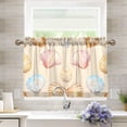 thumbnail image 1 of Yayeee Kitchen Curtains Tier Pair Light Filtering 27"x36" Rod Pocket Short Cafe Window Panel, Watercolor Seashell, 1 of 7