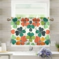 thumbnail image 1 of Yayeee Kitchen Curtains Light Filtering 27"x36" Rod Pocket Short Cafe Window Panel, White Clover Pattern, 1 of 7