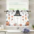 thumbnail image 1 of Yayeee Kitchen Curtains Light Filtering 27"x36" Rod Pocket Short Cafe Window Panel, White Halloween Ghosts, 1 of 7
