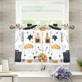 thumbnail image 1 of Yayeee Kitchen Curtains Light Filtering 27"x36" Rod Pocket Short Cafe Window Panel, White Halloween Pattern, 1 of 7