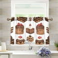 thumbnail image 1 of Yayeee Kitchen Curtains Light Filtering 27"x36" Rod Pocket Short Cafe Window Panel, White Sweet Cakes, 1 of 7
