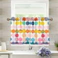 thumbnail image 1 of Yayeee Kitchen Curtains Tier Pair Light Filtering 27"x36" Rod Pocket Short Cafe Window Panel, Yellow Circles, 1 of 7