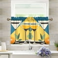 thumbnail image 1 of Yayeee Kitchen Curtains Light Filtering 27"x36" Rod Pocket Short Cafe Window Panel, Yellow Glasses, 1 of 7