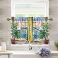 thumbnail image 1 of Yayeee Kitchen Curtains Tier Pair Light Filtering 27"x36" Rod Pocket Short Cafe Window Panel, Yellow Window, 1 of 7