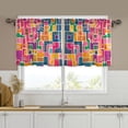 thumbnail image 1 of Yayeee Kitchen Curtains Tier Set of 2 Light Filtering 57"x24" Over Sink Window Panels, Art Map, 1 of 7